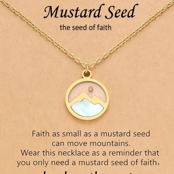 Christian Necklace - With the faith of a mustard seed you can move a mountain. - Picture 1 of 7